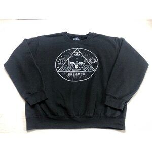 Goodie Two Sleeves Dreamer Sweater Size Small Skull Lunar Astrological Celestial